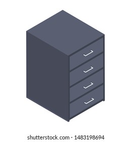 Office drawer vector isometric design 