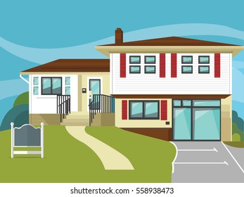 office dream house flat illustration