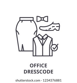 Office dresscode line icon concept. Office dresscode vector linear illustration, symbol, sign