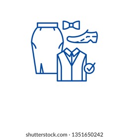 Office dresscode line icon concept. Office dresscode flat  vector symbol, sign, outline illustration.