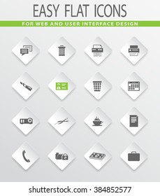 Office easy flat web icons for user interface designeasy flat web icons for user interface design