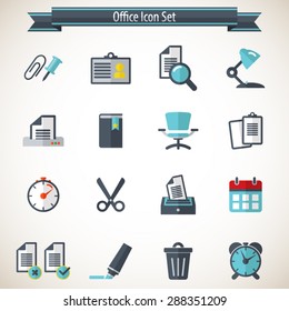 Office- Editable vector icons for video, mobile apps, Web sites and print projects.