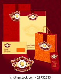 Office elements and accesories. Vector business set of secretarial things and supplies. Workplace with packet and folder. Collection _1