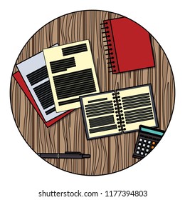 Office elements on desk