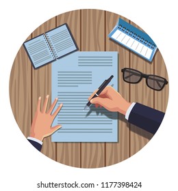 Office elements on desk