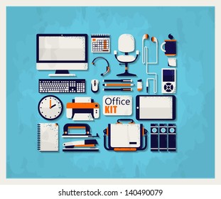 office elements,vector background