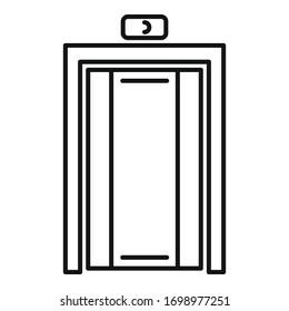 Office elevator icon. Outline office elevator vector icon for web design isolated on white background