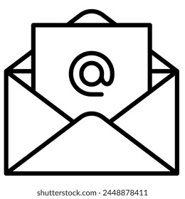 Ilustración vectorial de línea de icono de correo electrónico de Office