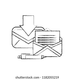 office email receiving message correspondence pen