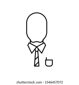 Office employee icon. Outline thin line flat illustration. Isolated on white background. 
