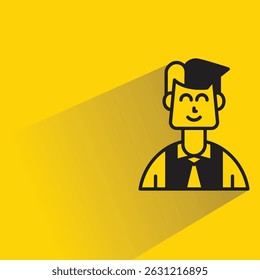 office employee icon with shadow yellow background