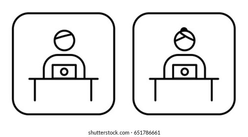 office employee icons, vector