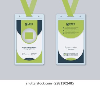 Office employee  id card design template Or professional creative id Card Design template and corporate Business id card for  multipurpose use