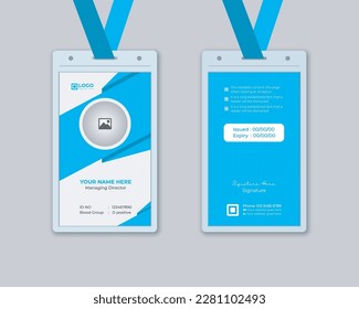 Office employee  id card design template Or professional creative id Card Design template and corporate Business id card for  multipurpose use