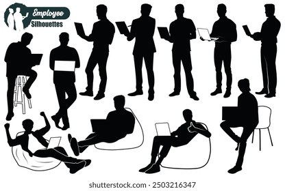 Office Employee silhouettes vector illustration