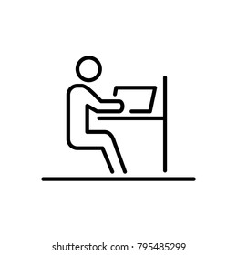 Office employer business people icon simple line flat illustration.