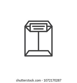 Office envelope outline icon. linear style sign for mobile concept and web design. Mail receive simple line vector icon. Symbol, logo illustration. Pixel perfect vector graphics