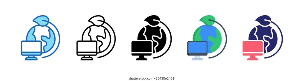 Colección de conjunto de iconos de estilo múltiple de entorno de oficina.