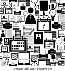 office equipent seamless pattern background icon.