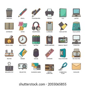 Office Equipment 1 , Thin Line and Pixel Perfect Icons