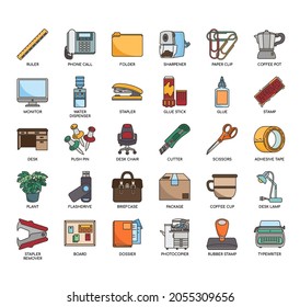 Office Equipment 2 , Thin Line and Pixel Perfect Icons