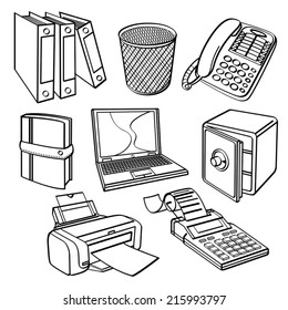 Office Equipment Collection Stock Vector (Royalty Free) 215993797