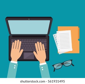 office equipment flat icons