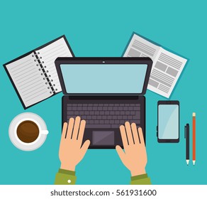 office equipment flat icons