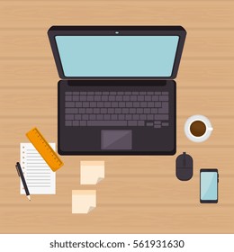 office equipment flat icons