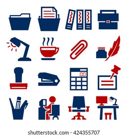 office equipment icon set