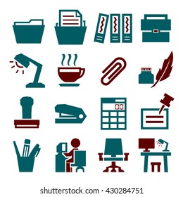 office equipment icon set