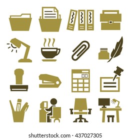 office equipment icon set