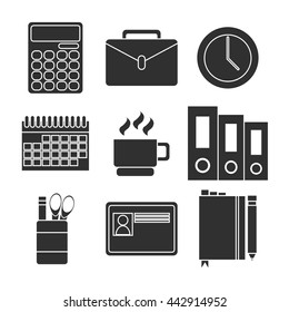 Office equipment icon set