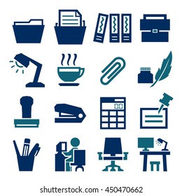 office equipment icon set