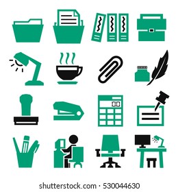 office equipment icon set