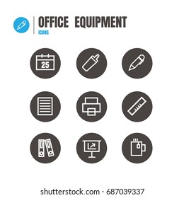 office equipment icon set. Illustration Vector . symbol on white background. logo