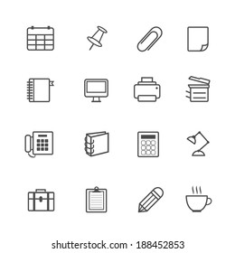 Office Equipment Icons Vector