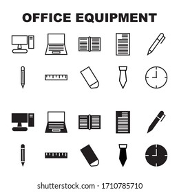 OFFICE EQUIPMENT ICONS, WHITE COLOR BACKGROUND