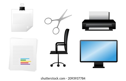 Office equipment logo icon vector