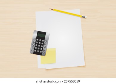 Office equipment on a table vector