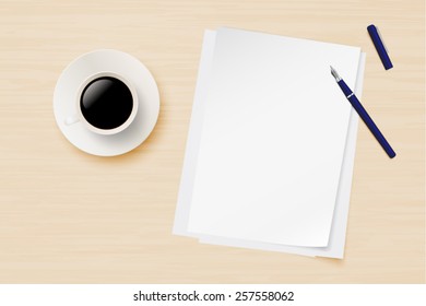 Office equipment on a table vector