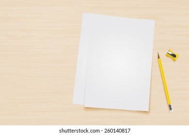Office equipment on a table vector