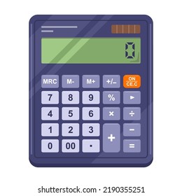 office equipment realistic calculator. do mathematical calculations. flat vector illustration.
