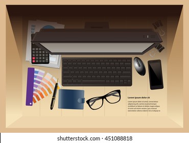 office equipment in a wooden box
