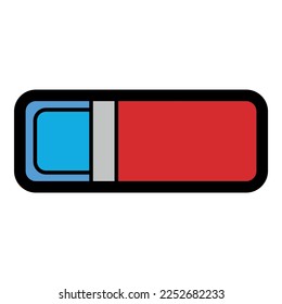 Office eraser icon. Outline office eraser vector icon color flat isolated on white