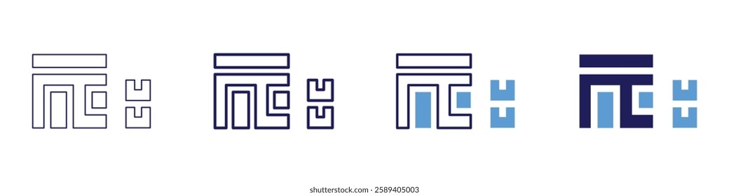 Office ergonomic setup icon in 4 different styles. Thin Line, Line, Bold Line, Duotone. Duotone style. Editable stroke.