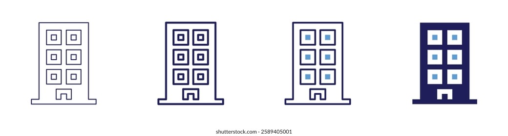 Office ergonomics icon in 4 different styles. Thin Line, Line, Bold Line, Duotone. Duotone style. Editable stroke.