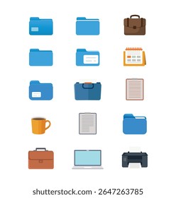 Office Essentials Icon Pack , Flat Design Business Tools icons