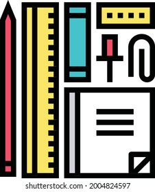 Office Essentials icon set filled outline