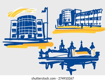 Office Facades. Vector